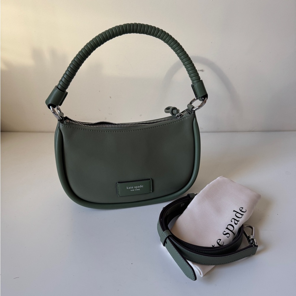 Kate Spade Green Loop Leather Shoulder Bag (New without Tag)